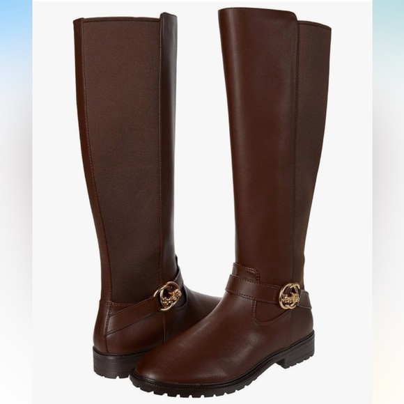 NWOT Coach Brown Leather Boots - Picture 1 of 9